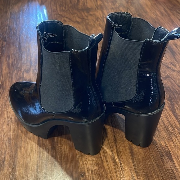 Seychelles Gracie Patent Leather Platform chunky ankle goth Boot 10 - Picture 6 of 16